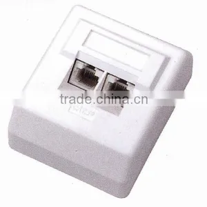 High Quality Euro Type FacePlate With Dual UTP Cat. 5e Keystone Jack thumbnail-1