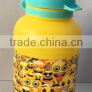 Plastic Water Bottle With Lid and Cute Logo thumbnail-3