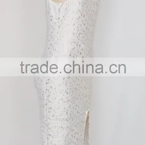 Customized Wholesale Women Evening Dress 2016 White One-piece Dress thumbnail-2