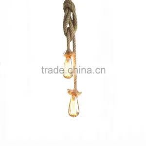Vintage Rope Pendant Light Lamp Loft Creative Personality Industrial Lamp Edison Bulb American Style For Living Room 110v thumbnail-2
