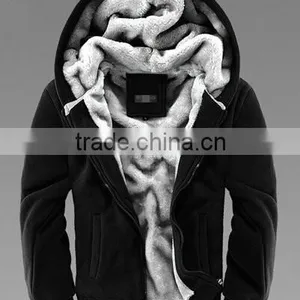 New Thick Velvet Hooded Zip Coat Hoodies Men Winter Jackets Quality Choice thumbnail-1