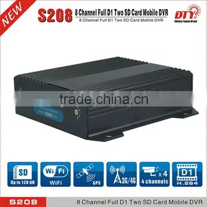 Wireless 8 Channel Full d1 3g sd Card Mobile Car Dvr With Gps Tracker thumbnail-1