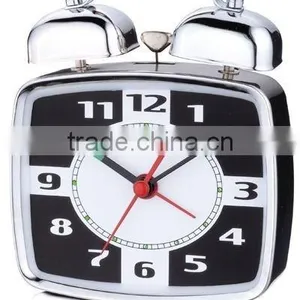Squzre Shape Metal Case Alarm Clock Mechanism, Desktop Clock thumbnail-1