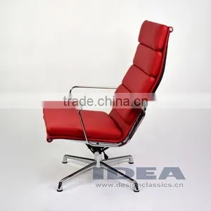 Replica Charles Management Soft Pad Lounge Chair - Red Genuine Leather thumbnail-3