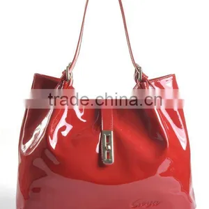 New Arrival! Red Patent Leather Twistlock Tote Fashion Ladies Handbags thumbnail-1