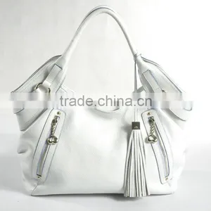 New Arrival! White Vertical Zip Tote Bags 2012 Fashion Ladies Handbag thumbnail-1