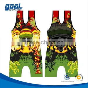 Wholesale Lycra Sportswear Plus Size Custom Printing Men's Wrestling Wear thumbnail-1
