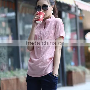 2016 Express Short Sleeve Top Satin Silk Blouses for Women thumbnail-5