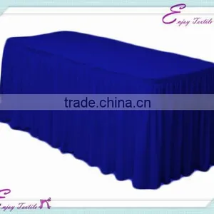YHK#06 Pleats Table Skirt - Polyester Banquet Wedding Wholesale Chair Cover Sash Table Cloth Skirt Linen thumbnail-1