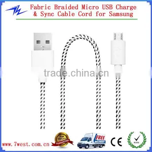 New Colorful Micro Fabric Braided USB Cable for Samsung, Data Sync & Charging Woven Braided USB Cable for IPhone 5 thumbnail-1