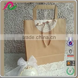 Recyclable Handmade Custom Made Kraft Paper Lace Wedding Gift Bags thumbnail-5