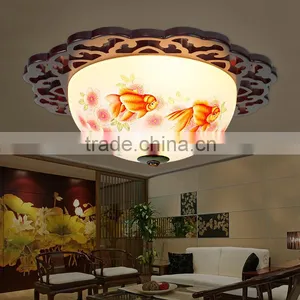 Vintage LED Ceramic Wood Interior Decoration Led Pendant Hanging Chandelier Celling Light Home Light Company Lights thumbnail-3
