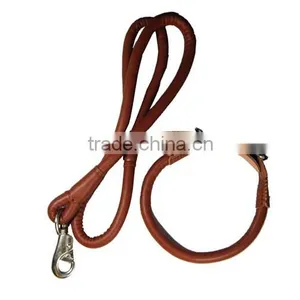 120cm Long High Quality PU Large Dog Leashes Pet Traction Rope Collar Set For Big Dogs thumbnail-1
