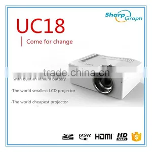 Wholesale UNIC Mini 48lux LED Lamp Handheld Projector UC18 Pico LCD Home Cinema Proyecto thumbnail-5