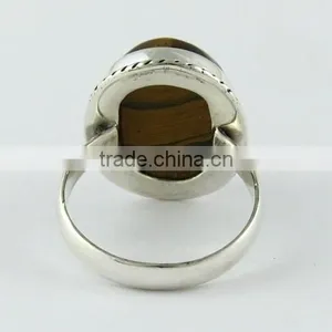 With A Positive Attitude !! Brown Tiger's Eye 925 Sterling Silver Ring, Silver Jewelry India, 925 Silver Jewelry thumbnail-5