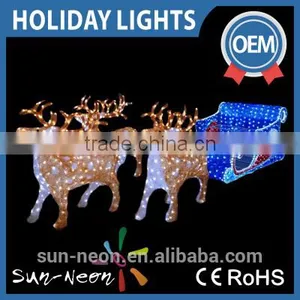 Christmas Decoration Reindeer With Sleigh Light/3d Motif Led Christmas Deer Light Quality Choice thumbnail-5