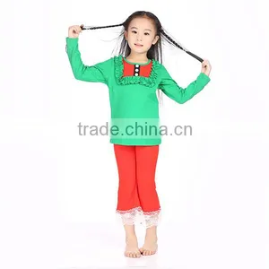 2016 Kaiya Skirt E-commerce Firm Green Shirt and Red Pant Suit for 2-6 Year Old Child thumbnail-6