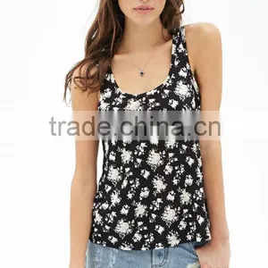 Women Tank Top Design 2014 Floral Print Racerback Women Tank Tops & Clothings China Supplier Online Shopping thumbnail-2