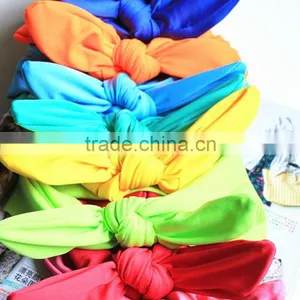 YA New Cute Girls and Women Bowknot Hairbands Turban Knot Rabbit Headband Headwrap Top Cloth Headwear Hair Accessories thumbnail-3