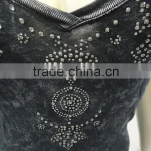 Back Pieced Stone Washed Long T-shirt thumbnail-3