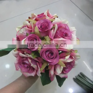 Hot Sale Silk Rose Flower Wedding Bouquets With Holder thumbnail-6