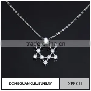 Crystal Necklace Pendant, Fashion LOVE Shape Pendant Jewelry With Imitation White Gold Plated thumbnail-4