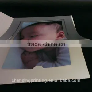 4x6 Vertical Photo Card Frame Baby Wedding Graduation Folding Silver Paper Photo Frame thumbnail-3