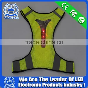 2016 Hot Selling LED Safety Mesh Vest For Road Safety At Night thumbnail-3