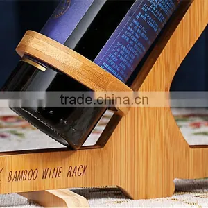WR014/100% Bamboo Material Chinese Style Hot Sale Coco Shaped Folding Bamboo Wine Rack thumbnail-5