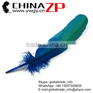 CHINAZP Natural Plumage Wonderful Quality Dyed Blue Green Ombre Bicolourable Turkey Feathers for Party Decoration thumbnail-1