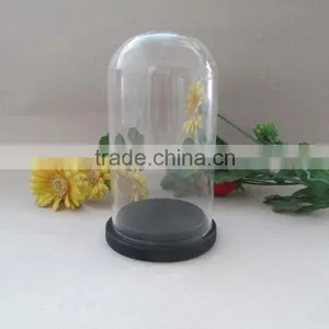 Hot Sale Clear Glass Bell Jar Dome With Wooden Base in Many Size thumbnail-3