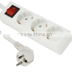 Germany Type 3-way Power Strip Surge Protector Great For Home Office TV PC And More thumbnail-1