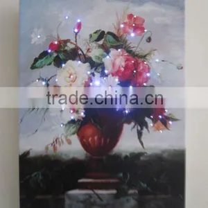 LED Flower Optical Fiber Canvas Art Painting Light thumbnail-1