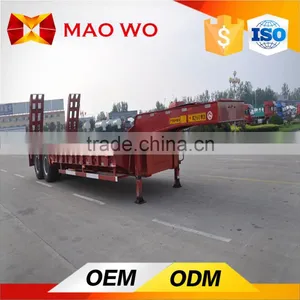 MAOWO 2 Axle 30 Ton Low Flatbed Semi Trailer for Excavator Transport thumbnail-3