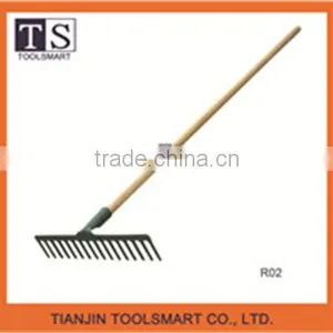 Garden Hand Hay Rake With Long Handle Garden Rake Leaf Rake thumbnail-1