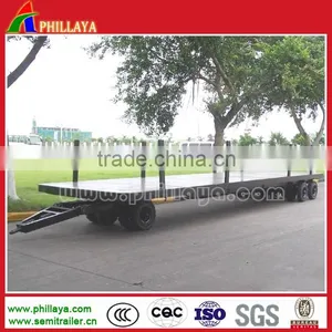 Strong Posts Flatbed Loading Deck 2 or 3 Axles Pallet Full Towing Bar Trailer thumbnail-1