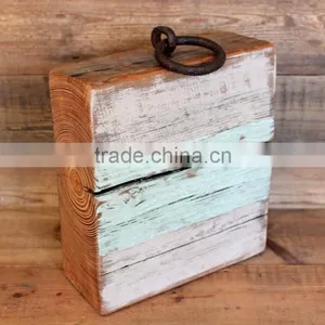 Distresssed Wooden Door Stop thumbnail-1