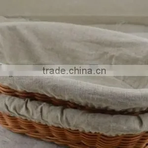 Oval Bread Wicker Willow Basket With LINEN thumbnail-1