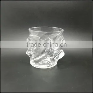 12 oz High White Unique Glass Candle Holder thumbnail-5