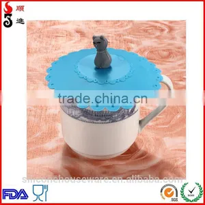 Lovely 2014 White Glass Silicone Lid/fancy Silicone Cup Lid Plastic Coffee Cups Mugs With Lid thumbnail-1