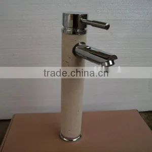 White Travertine Stone Faucet thumbnail-1