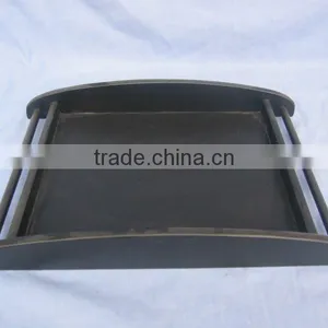 Environmentally Friendly Black Wooden Food Serving Tray thumbnail-1