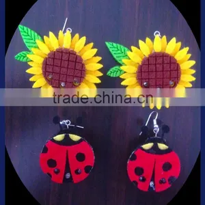 Custom Sunflower and Ladybug Led Flashing Plastic Earrings thumbnail-2