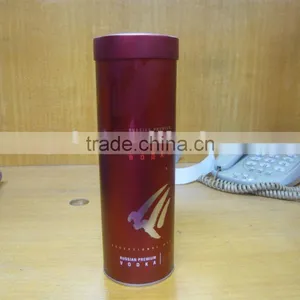 Round Metal Vodka Wine Box With 3D Embossing Logo thumbnail-1