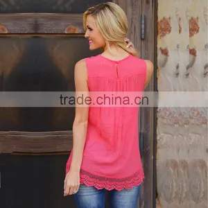 Lace Crochet Neck Latest Design Ladies Tops Image 2016 thumbnail-4