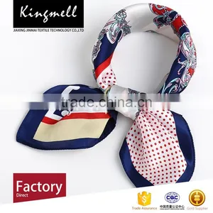 Custom High Quality Printed Silk Satin Square Scarf Lady Scarf thumbnail-1