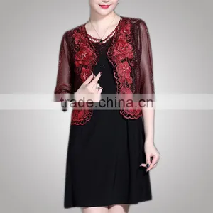 Fancy Design Hot Selling Good Quality Plus Size Mother Of The Bride Dress With Jacket Chinese Clothing Manufacturer thumbnail-1