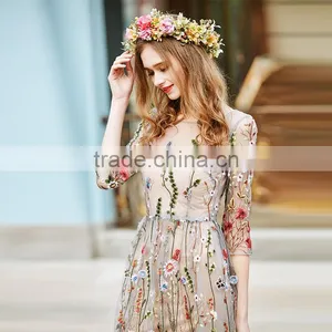 Gypsy Pop Line Evening Dresses Lace Dress Fabric thumbnail-4