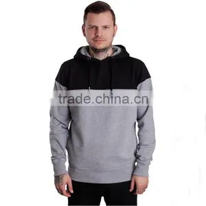 Cotton Pullover Hoodie Black and Grey Color Hoodies Fabric thumbnail-1