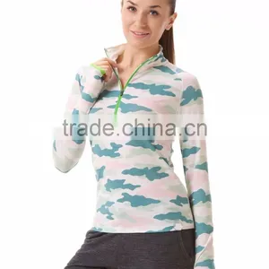 Womens Long Sleeve Casual Fitness Weae Zipper Jacket Sweatshirt Without Hood thumbnail-2
